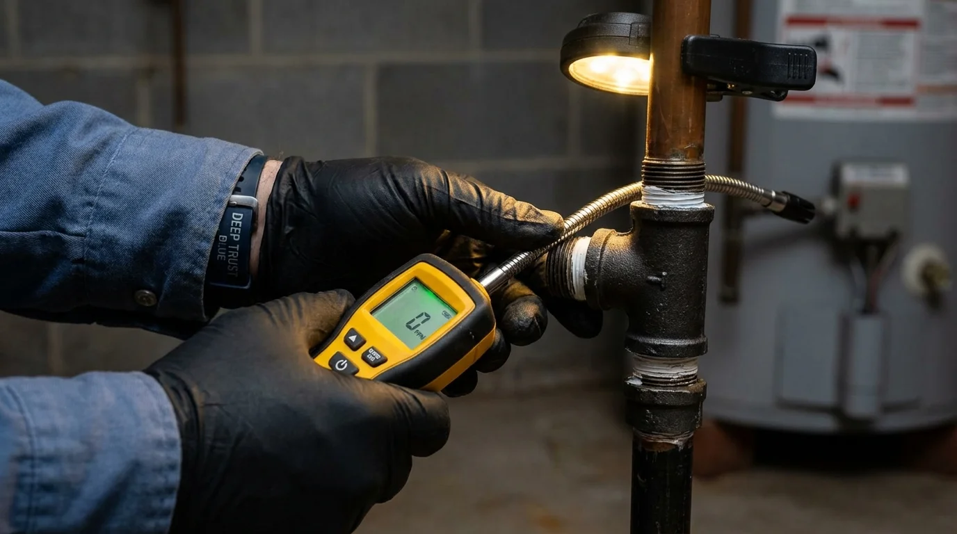 Gas leak detection with electronic sniffer by Johns Plumbing LLC in Ocean Park