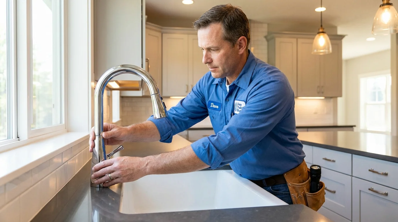 Kitchen faucet installation by Johns Plumbing LLC in Ocean Park