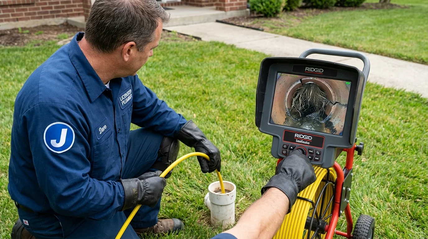 Sewer camera inspection being performed by Johns Plumbing LLC in Ocean Park
